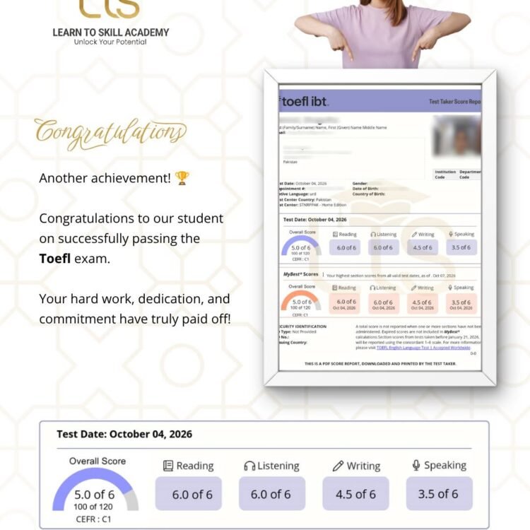 TOEFL iBT Success Story: Student Scores 100/120
